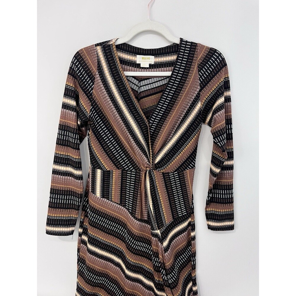 Anthropologie Maeve Striped Wrap Midi Dress Sz XS - Picture 5 of 12